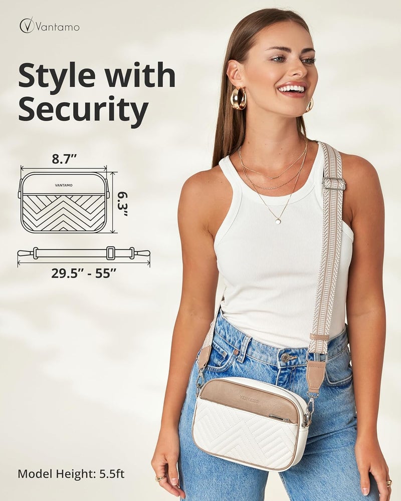 Vantamo Crossbody Bags For Women with Anti-Pickpocket Clip, Premium Purses for Women, Adjustable Strap Handbags & Gift Box - Image 2